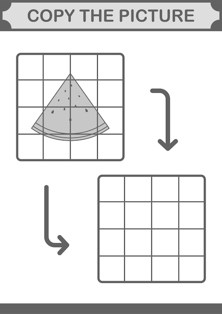 Copy the picture with Watermelon Worksheet for kids