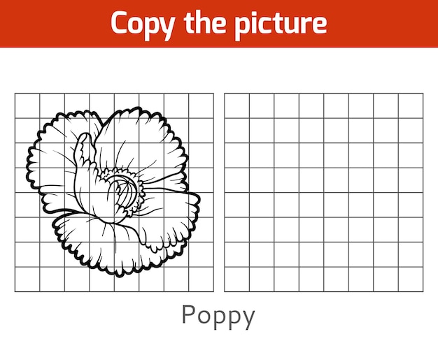 그림 복사, 어린이 교육 게임, 양귀비