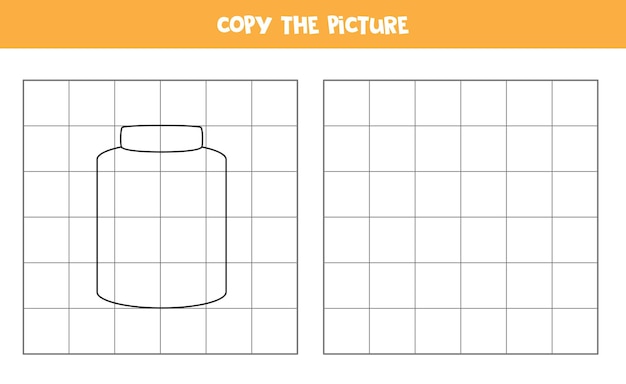 黒と白のガラスの瓶の写真をコピーする子供のための論理的なゲーム