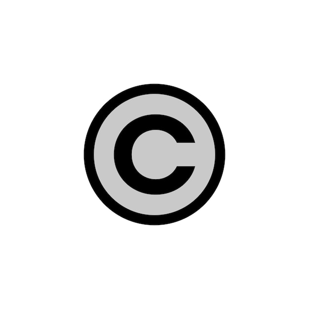 copyright colored vector icon on white background