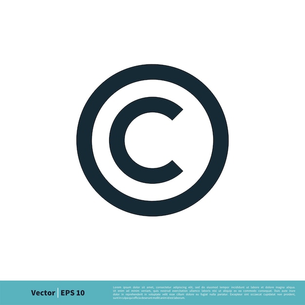 Vettore icona copyright modello logo vettoriale illustrazione disegno vettoriale eps 10