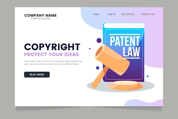 Copyright landing page