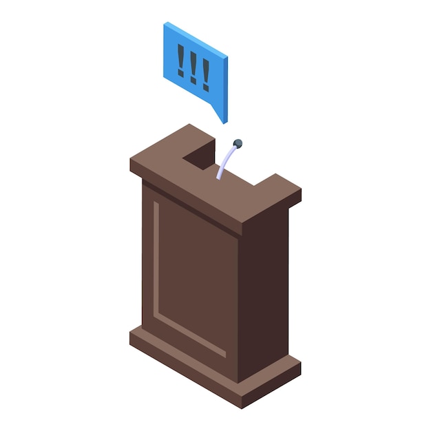 Copyright law tribune icon isometric vector Protection legal Digital right