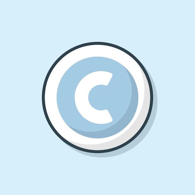 Copyright Minimal icon vector