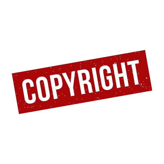 Vettore timbro di copyrightsegno quadrato di grunge di copyright