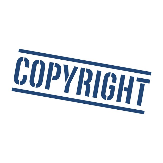 Vettore timbro di copyrightsegno quadrato di copyright