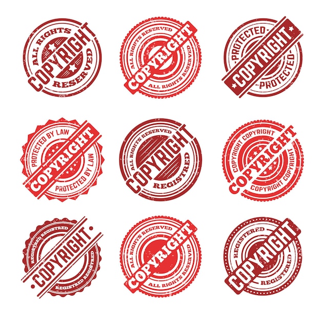 Vector copyright stamps collection