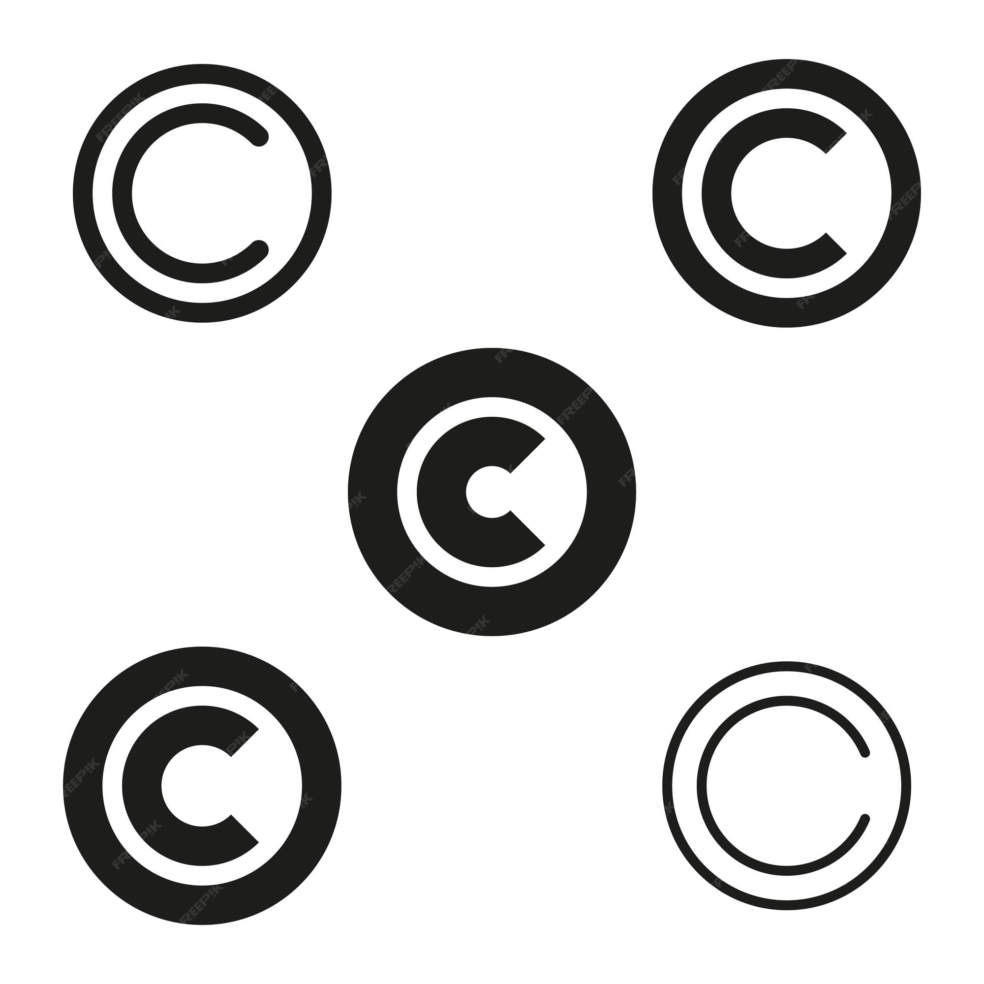 Premium Vector | Copyright symbol set intellectual property icons ...