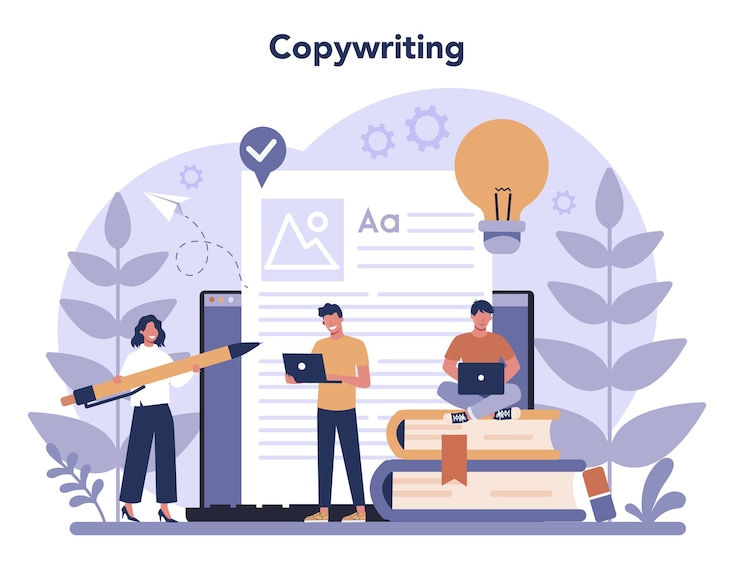 Vector copywriter concept in plat ontwerp