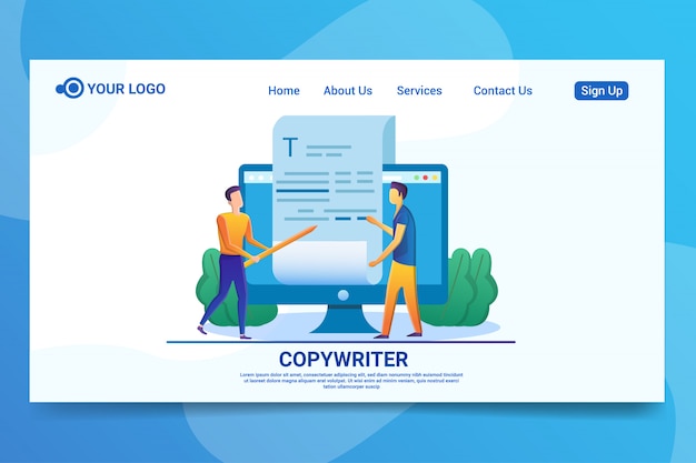 Copywriter concept landing page