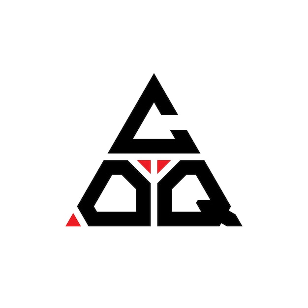 Coq triangolo lettera logo design con forma di triangolo coq logo triangolo design monogramma coq triungolo vettoriale logo modello con colore rosso coq logo triangolare semplice logo elegante e lussuoso