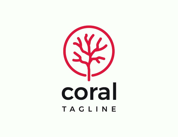 Coral circle logo for branding design