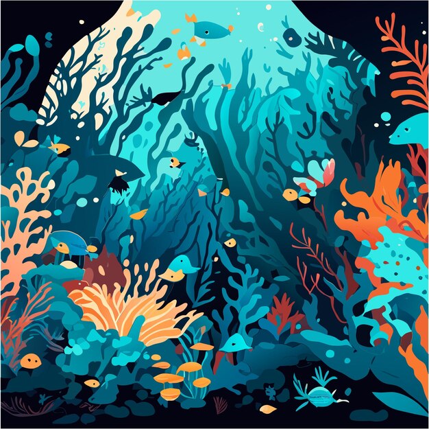 Coral Colors in Watercolor Underwater Art for Your Projects