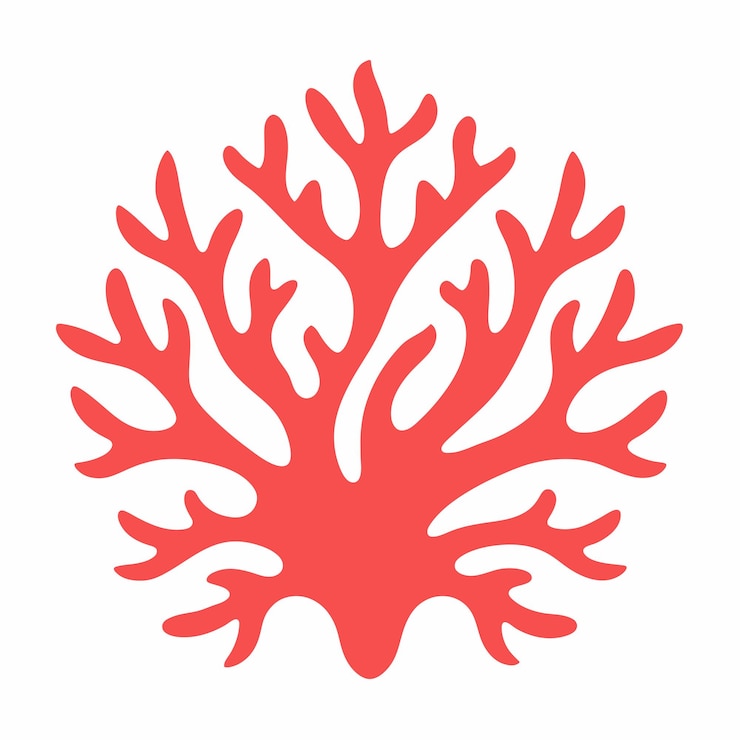 Vector coral design clipart art illustration solid white background 27