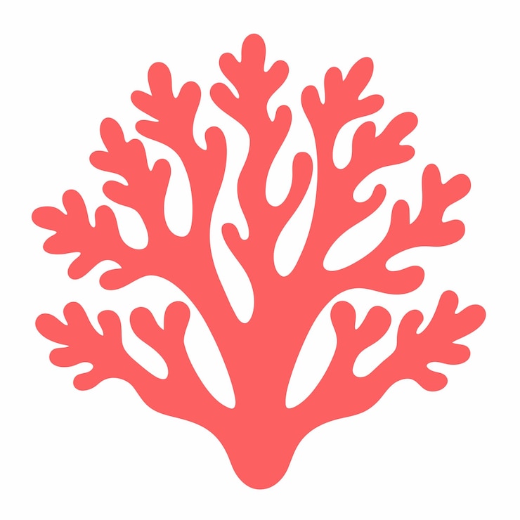 Vector coral design clipart kunst illustratie vaste witte achtergrond 11