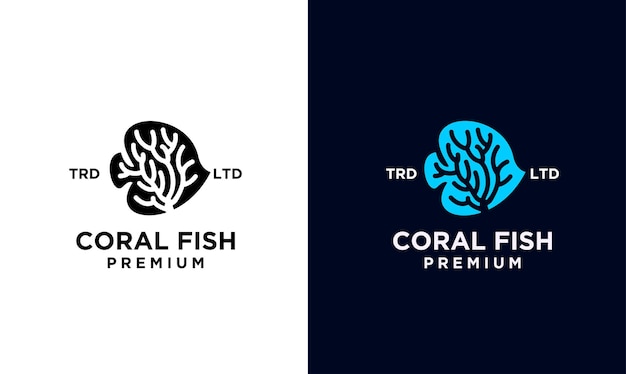 Coral fish logo vector graphic for any business