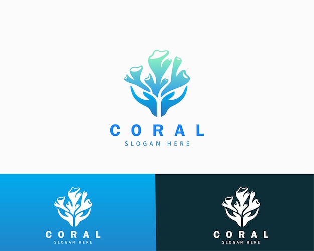 Vettore di progettazione creativa dell'icona del logo di corallo