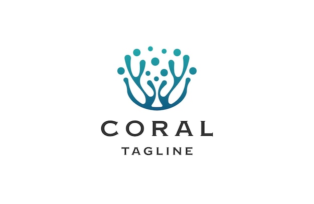 Coral logo icon design template flat vector