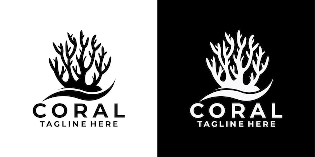 Vector coral logo icon vector isolated