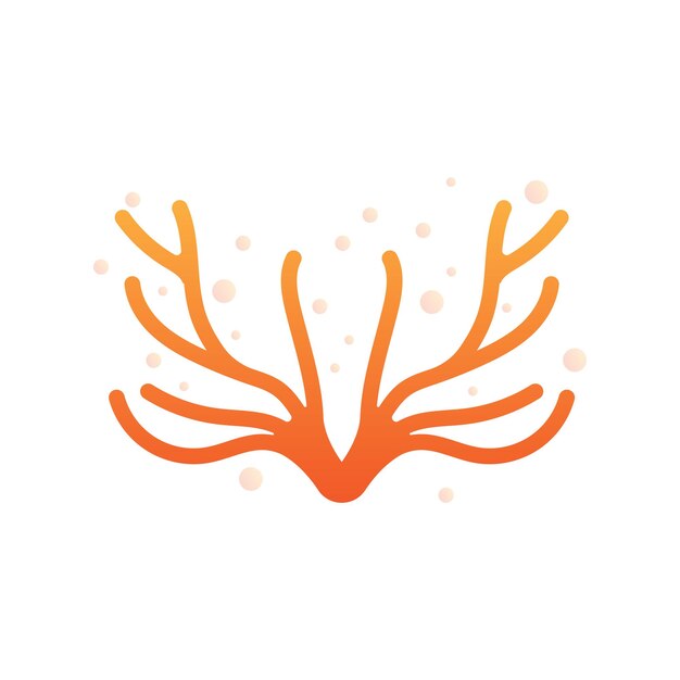 Коралловый Логотип Морских Растений Дизайн Местом Морских Животных Водорослей Море Вектор