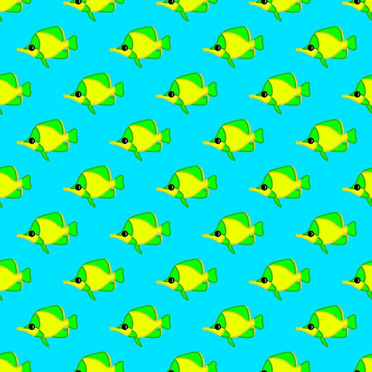Vector coral reef fish seamless pattern