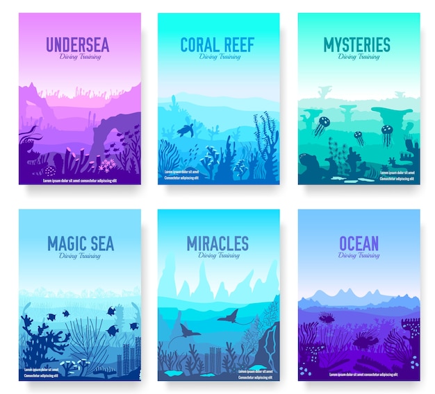 Coral reef in the ocean template of flyer