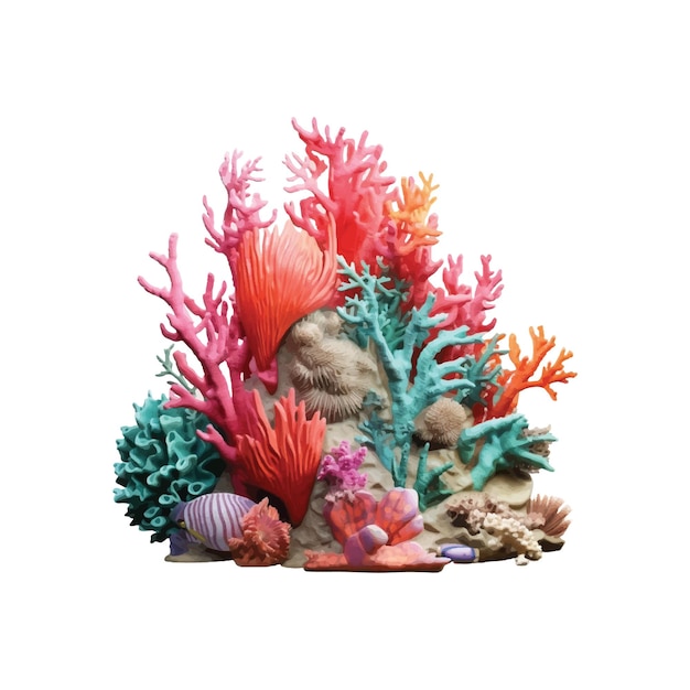 Vector coral reef on a white background