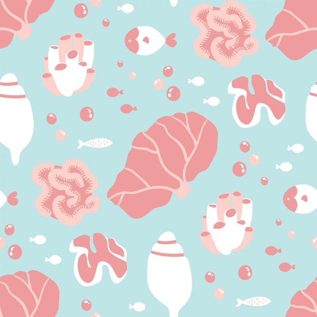 Vettore coral summer seamless pattern