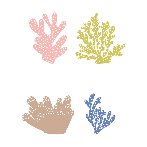 Coral Underwater element Vector illustration in scandinavian style Sea ocean