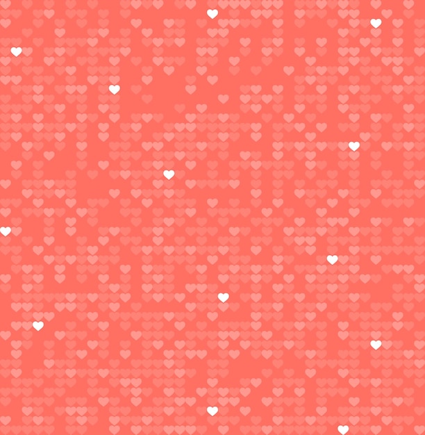 Coral vintage pattern with hearts