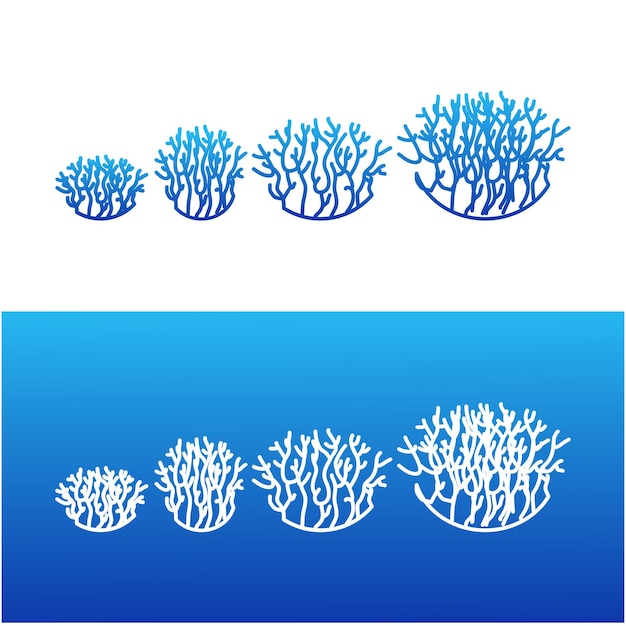 벡터 산호 다채로운 실루엣 로고 벡터 아이콘