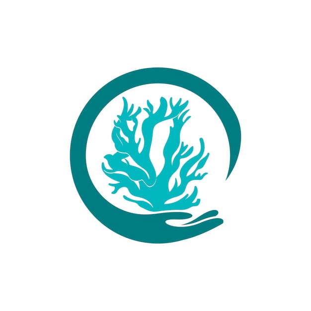 Иллюстрация символа дизайна логотипа кораллов
