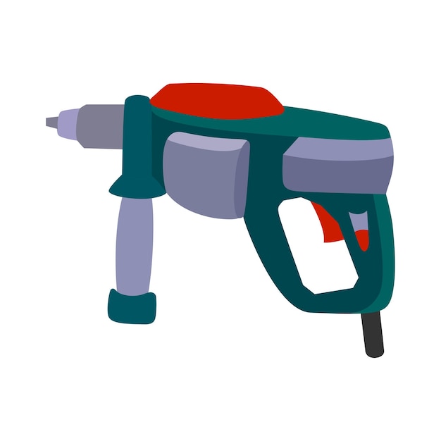 Corded drills can be used to drill gypsum wood and iron if only using a small drill bit vector illustration