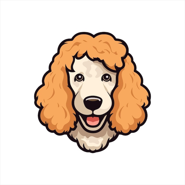 Vector corded poodle dog breed cute cartoon kawaii character animal pet isolated sticker illustration