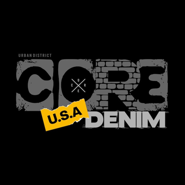 core denim USA typography premium vector