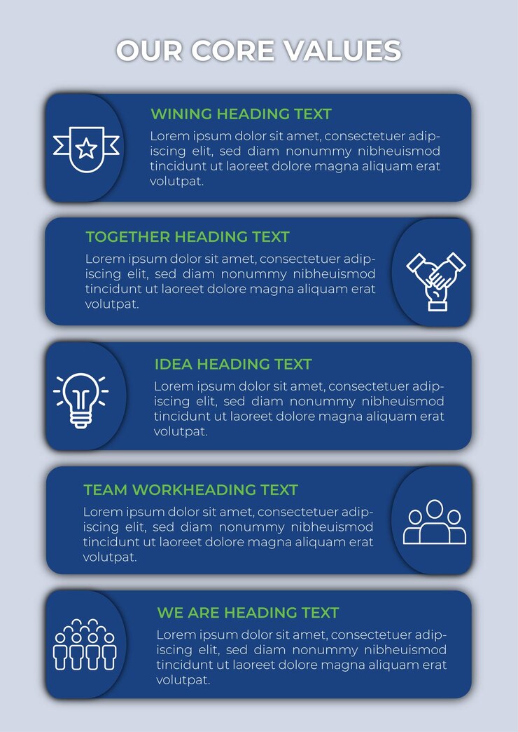 core values information flyer template banner