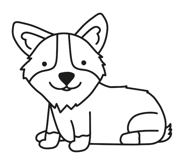 Illustrazione vettoriale del cane corgi