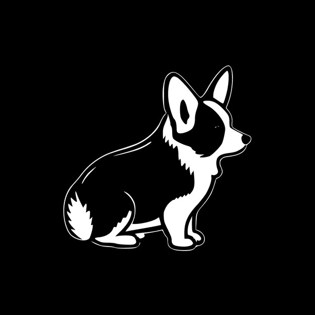 Минималистическая и плоская векторная иллюстрация логотипа Corgi