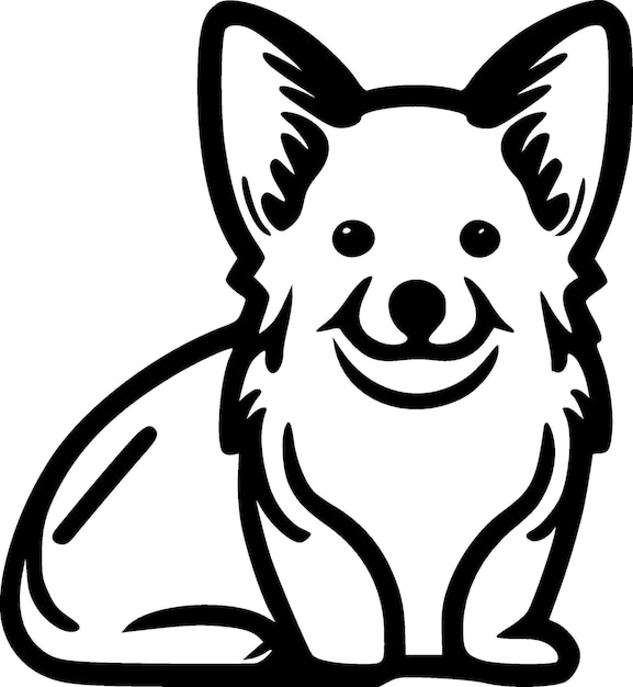 Corgi Minimalist and Simple Silhouette Vector illustration