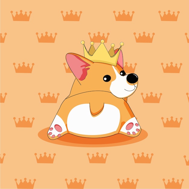 Corgi puppy Corgi with gold crown Cute little corgi