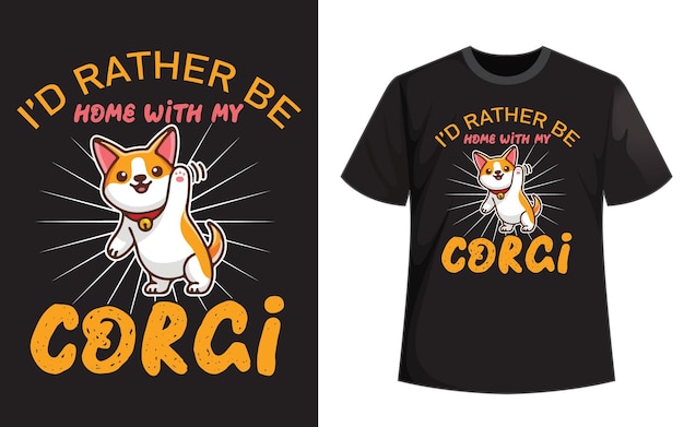 Corgi t-shirt ontwerp.