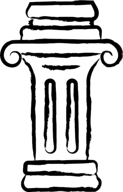 Corinthian pillar hand drawn vector illustration