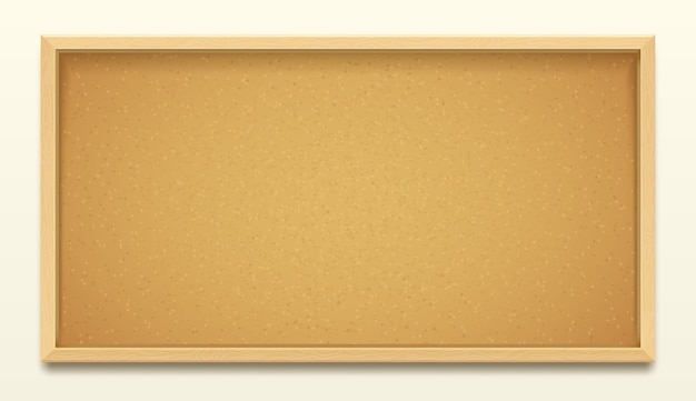 Cork board in wood frame background, realistic corkboard or noticeboard for pin or thumbtack memo. Office cork board or school message pinboard for bulletin notes and task posts