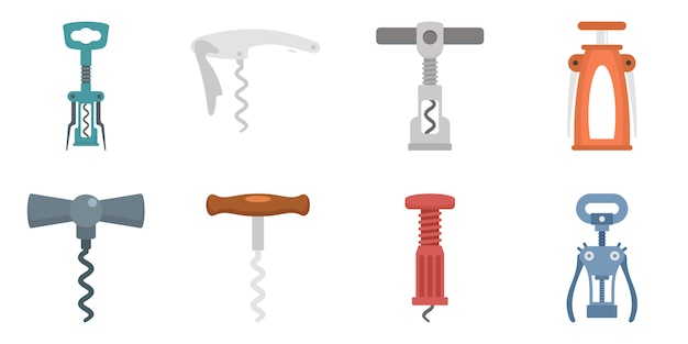 Corkscrew icon set