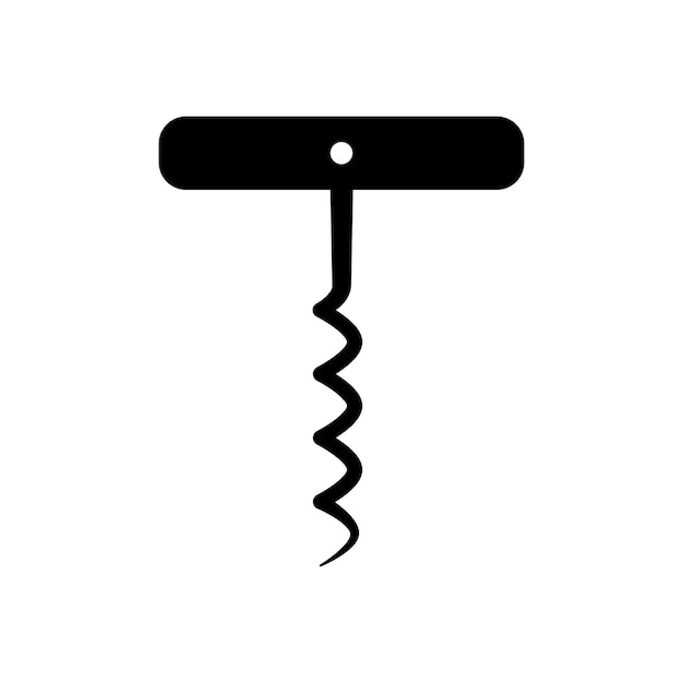 Corkscrew icon Tool with metal spiral for pulling corks