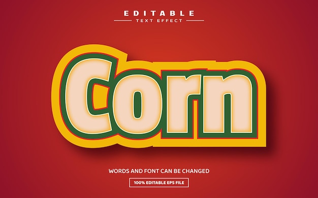 Corn 3d editable text effect template