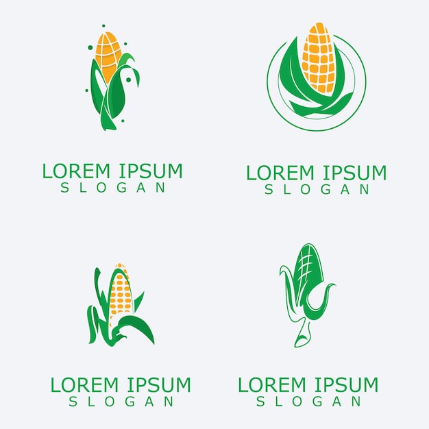 corn agriculture set logo design farming vector template