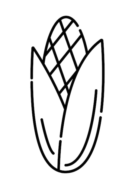 Corn black and white vector line icon