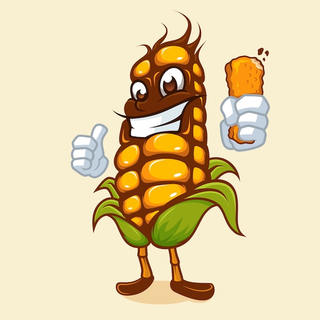 Vector corn cake mascot logo vector