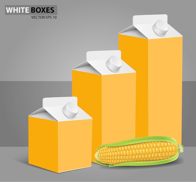 Vector corn: carton boxes